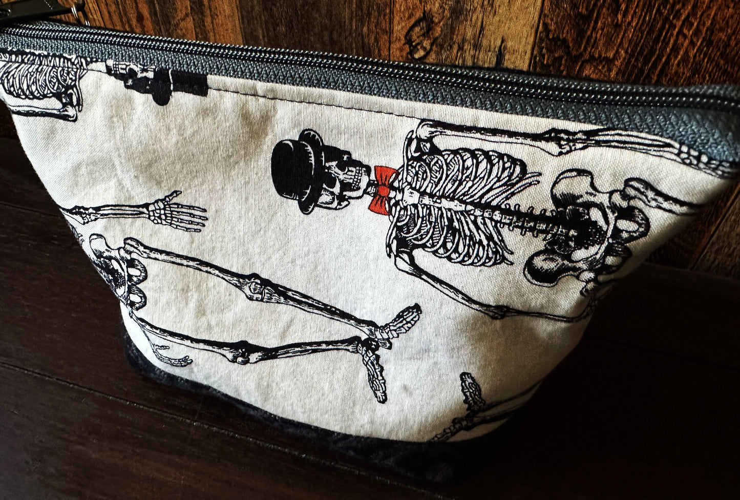 Dapper Skeleton Small Open Wide Spindle Bag
