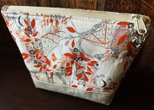 Lovely Bats Padded Project or Cosmetic Bag