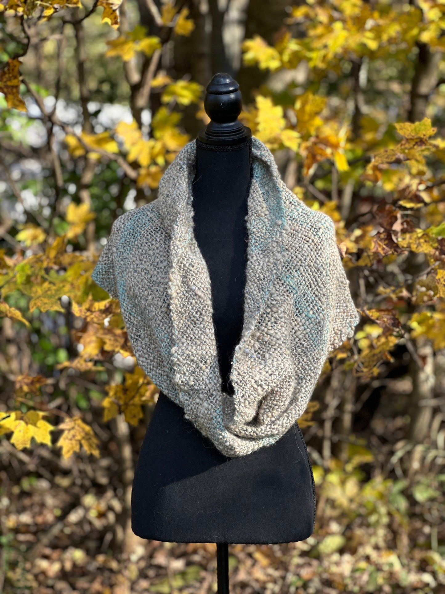 Sea Turtle Tummy ~ Handspun & Handwoven Mobius Shawl