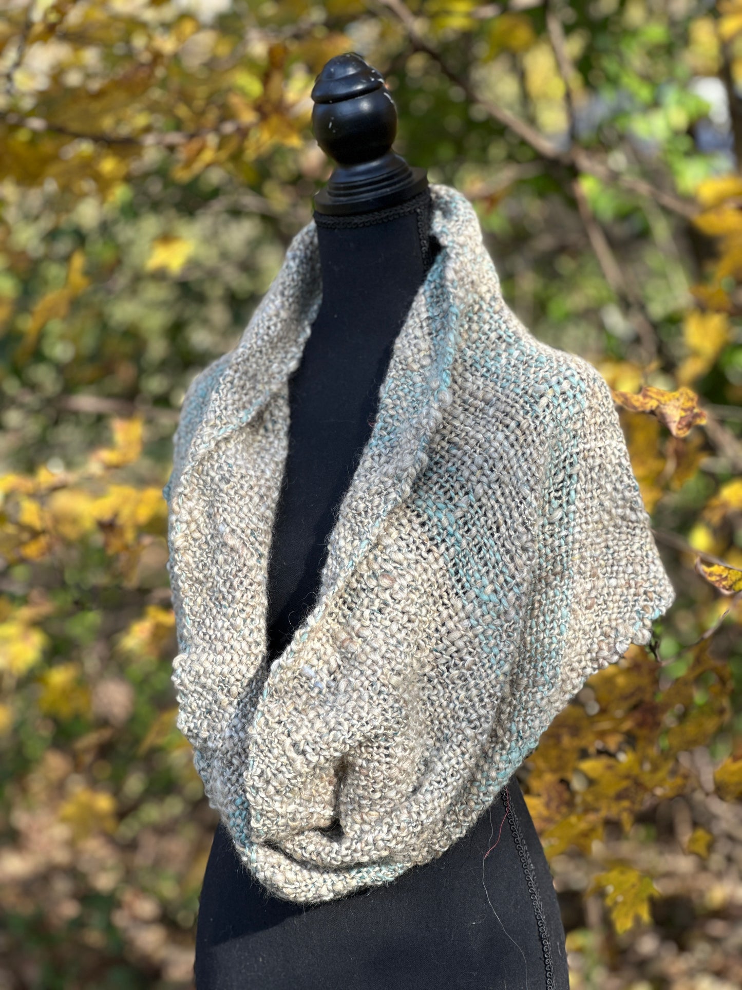 Sea Turtle Tummy ~ Handspun & Handwoven Mobius Shawl