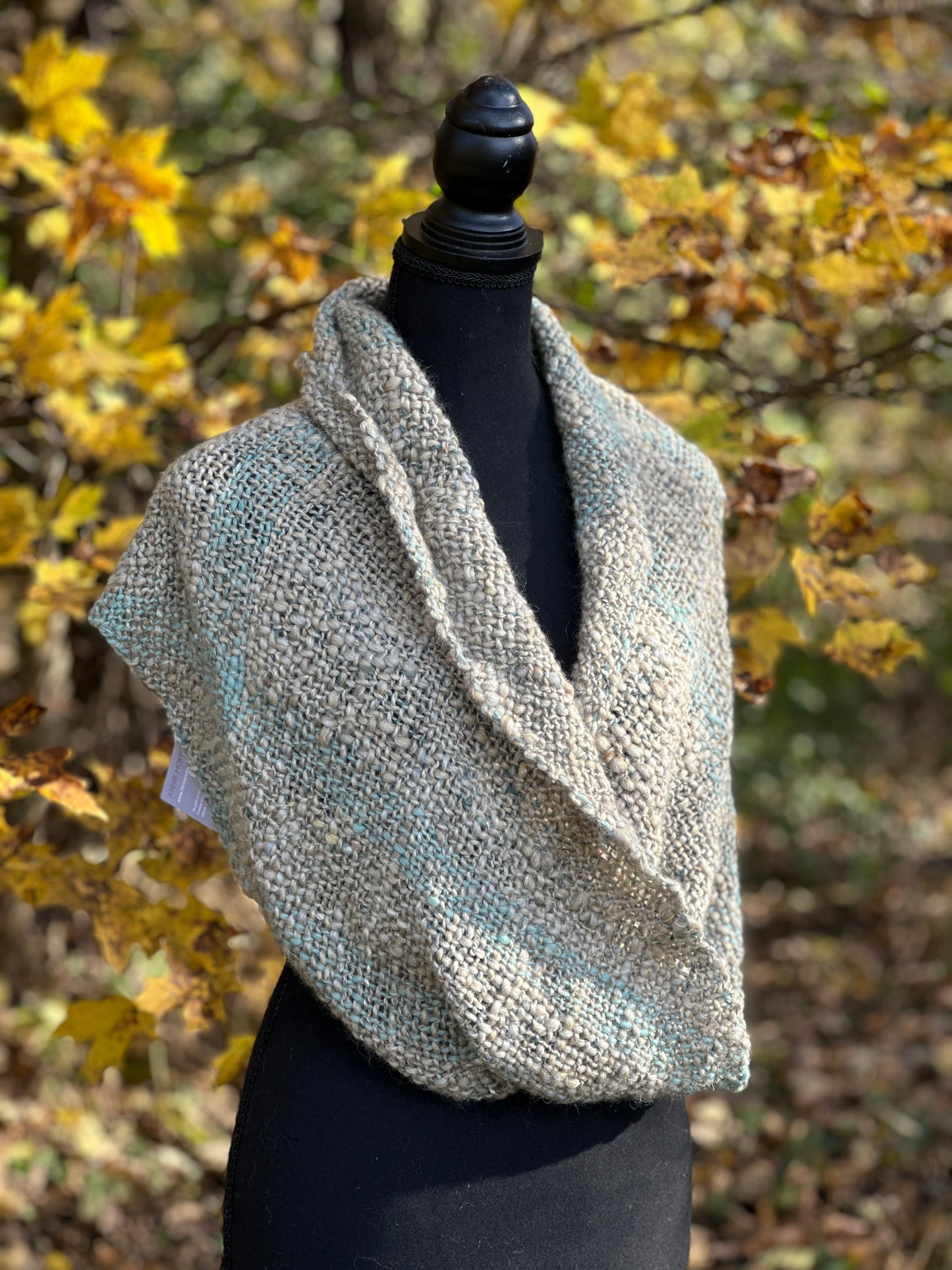 Sea Turtle Tummy ~ Handspun & Handwoven Mobius Shawl