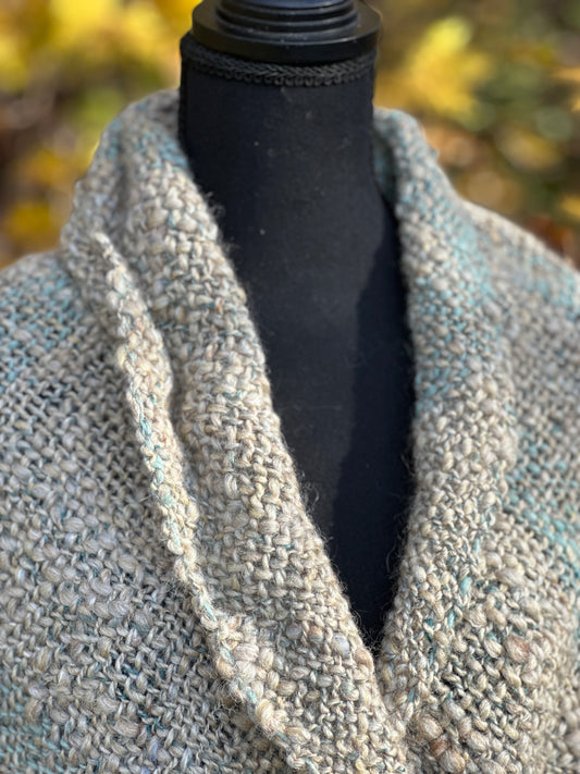 Sea Turtle Tummy ~ Handspun & Handwoven Mobius Shawl