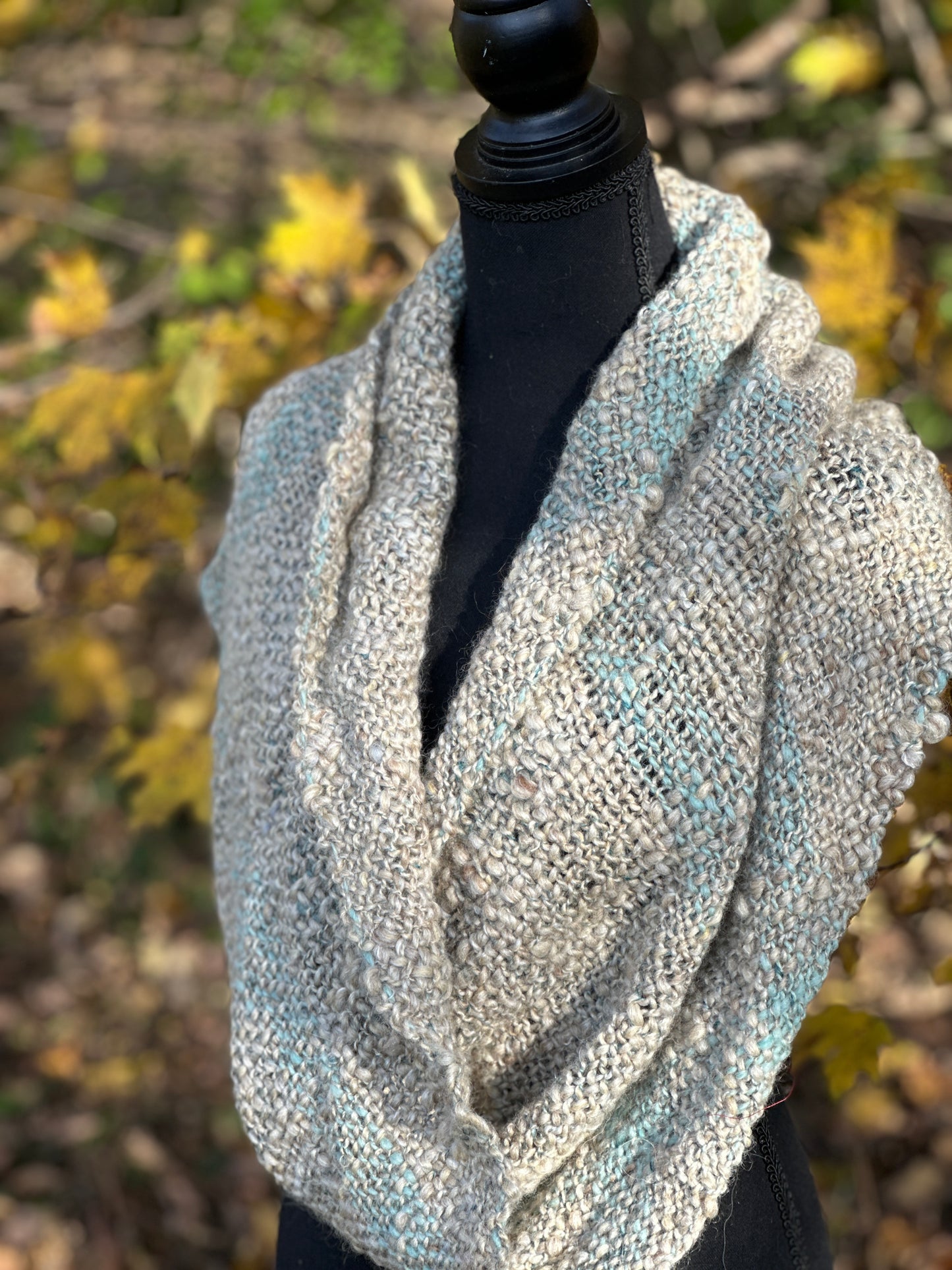 Sea Turtle Tummy ~ Handspun & Handwoven Mobius Shawl