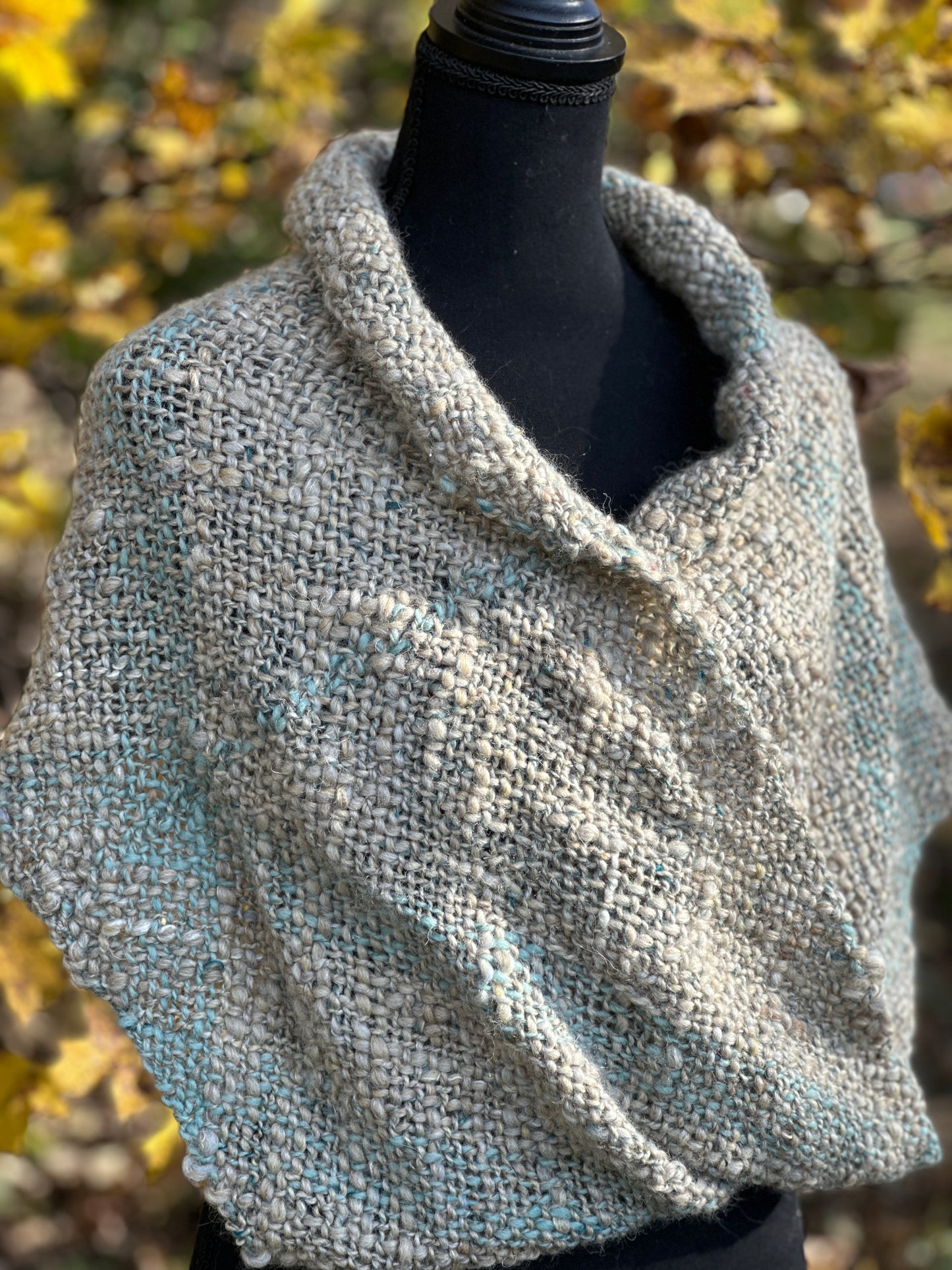 Sea Turtle Tummy ~ Handspun & Handwoven Mobius Shawl
