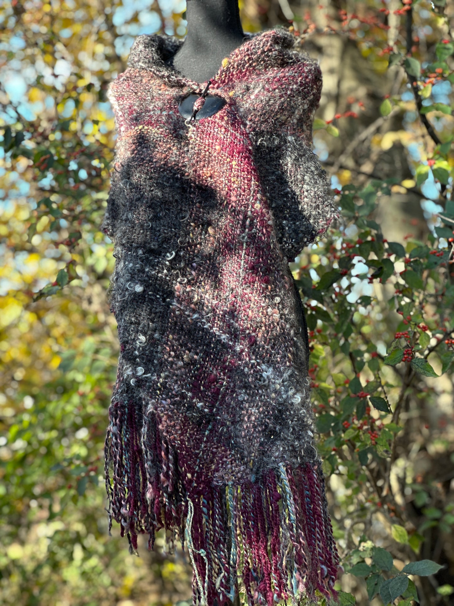 Witch of Blackbird Pond ~ Handspun & Handwoven Shawl