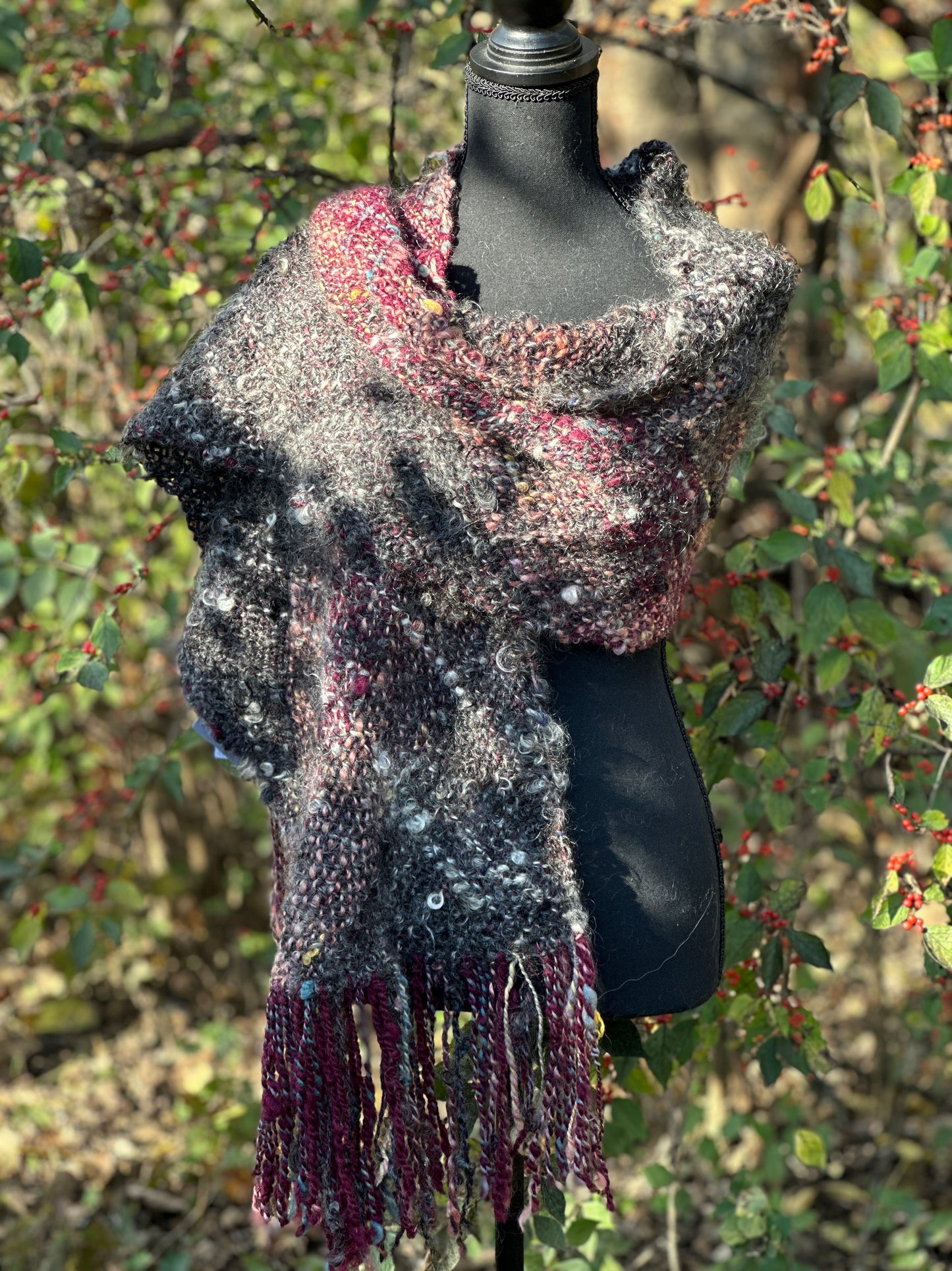 Witch of Blackbird Pond ~ Handspun & Handwoven Shawl