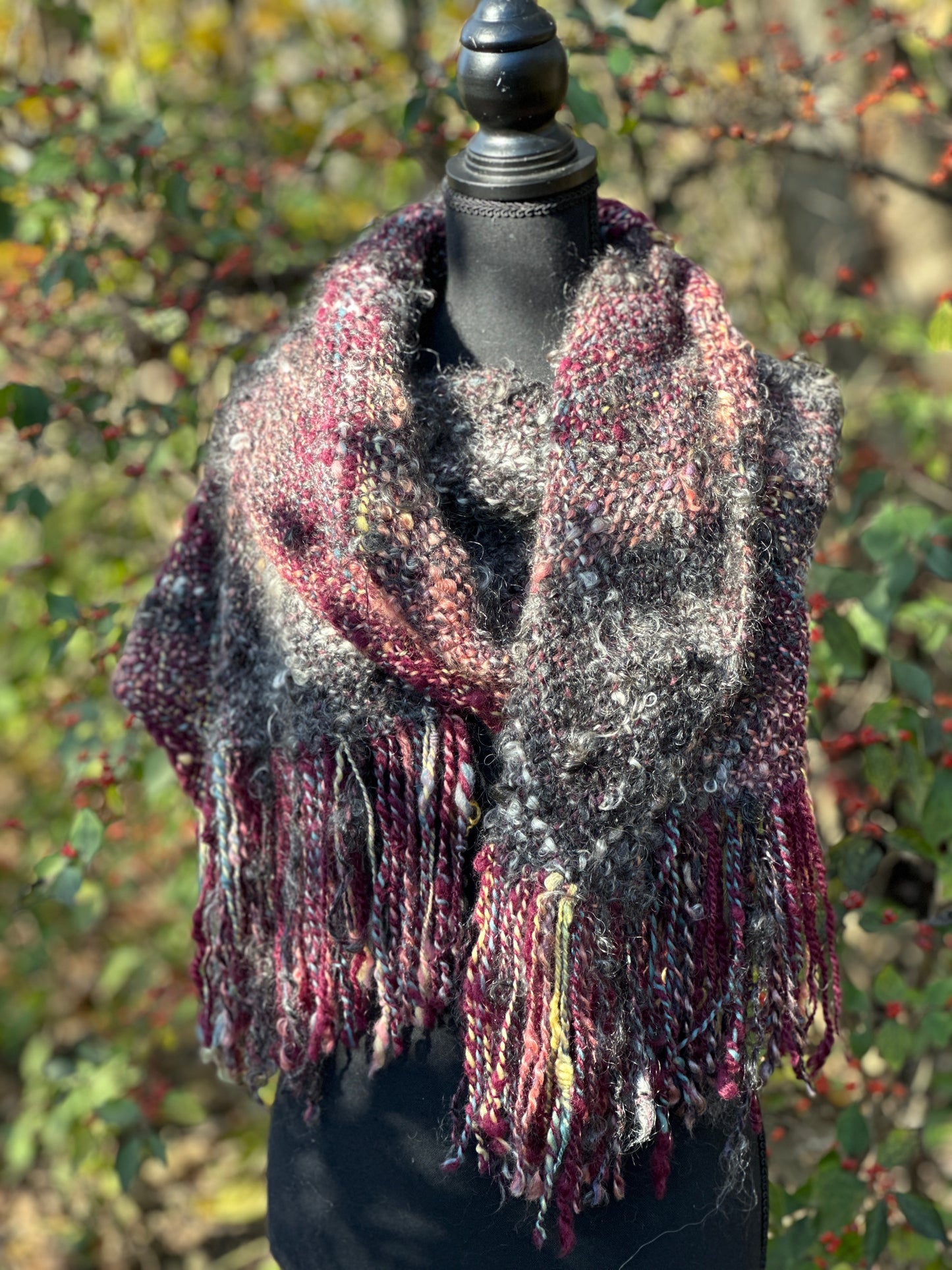 Witch of Blackbird Pond ~ Handspun & Handwoven Shawl