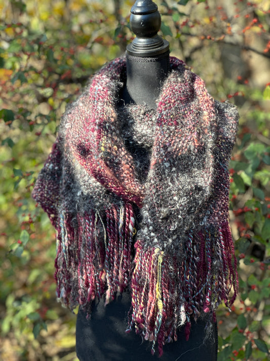 Witch of Blackbird Pond ~ Handspun & Handwoven Shawl