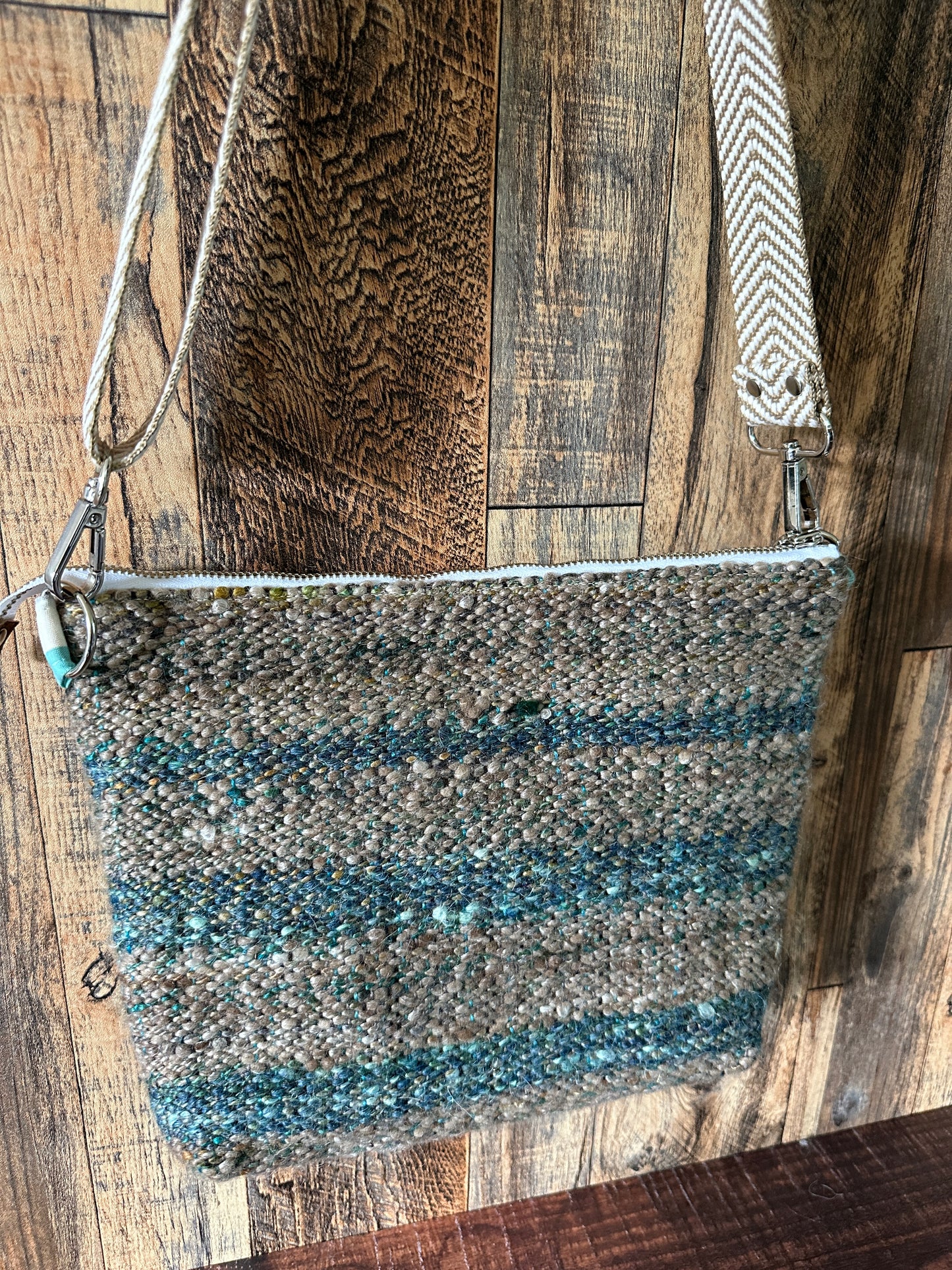 White Tailed Deer and Woven Wool Minimalist Purse