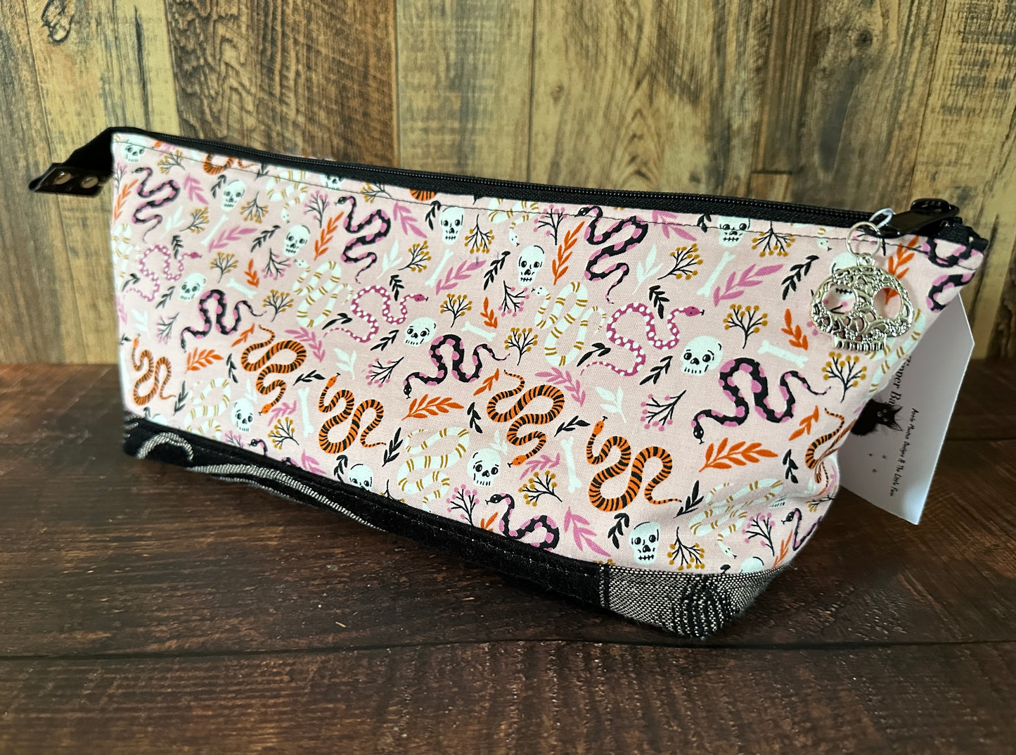 Spooky Snakes and Skulls Large Open Wide Bag