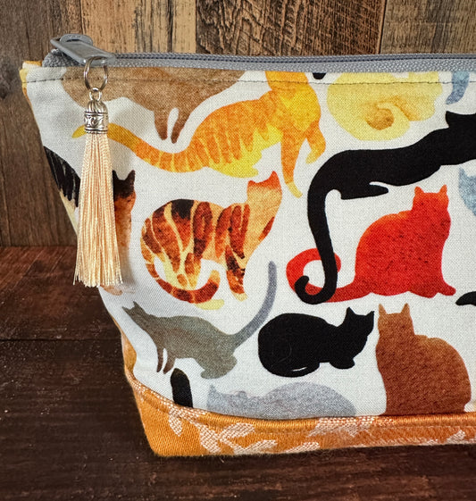 Watercolor Cats Medium Open Wide Bag