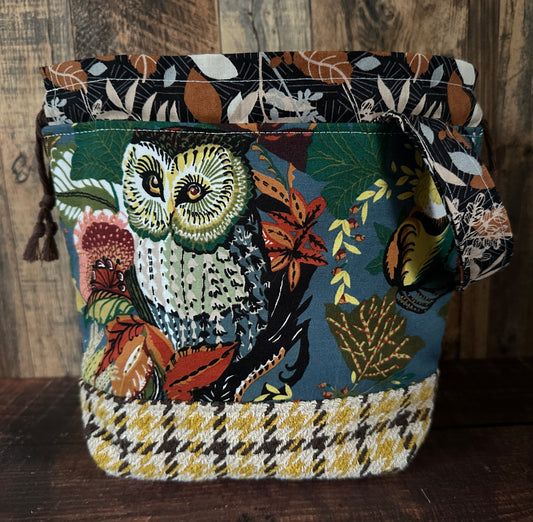 Retro Owls Small Project Bag