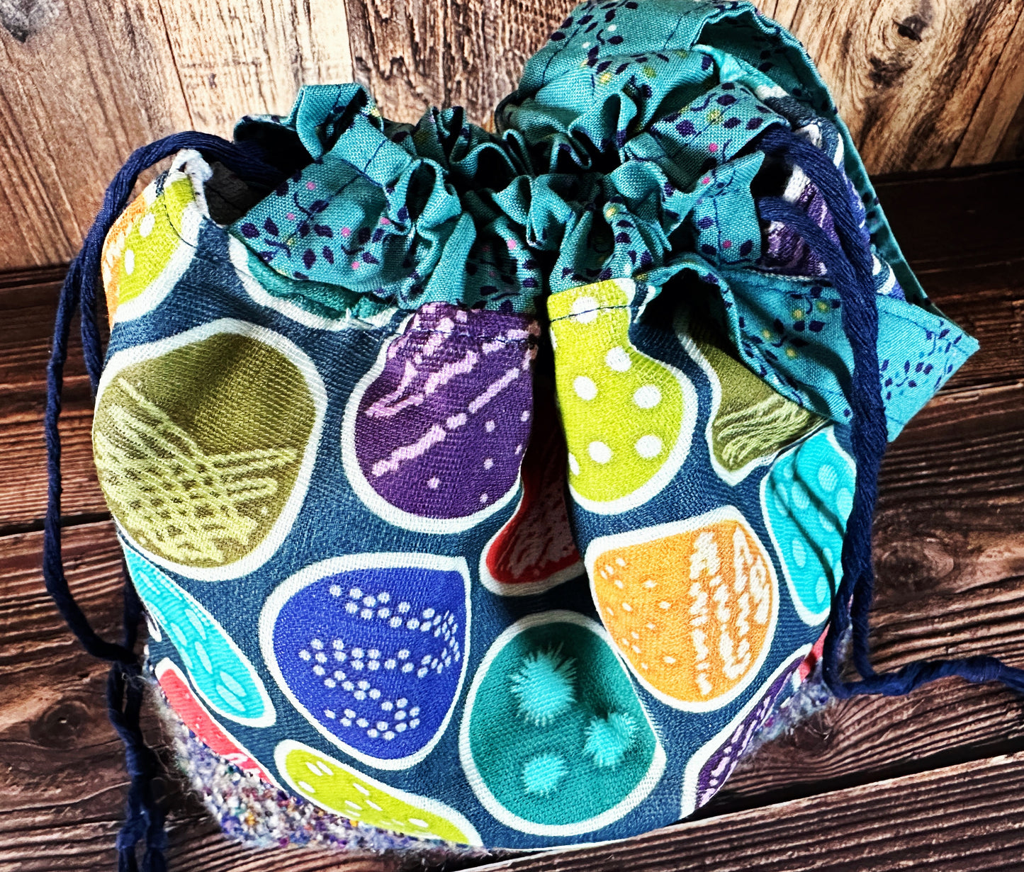 Petri Dishes with Handwoven Wool Small Project Bag