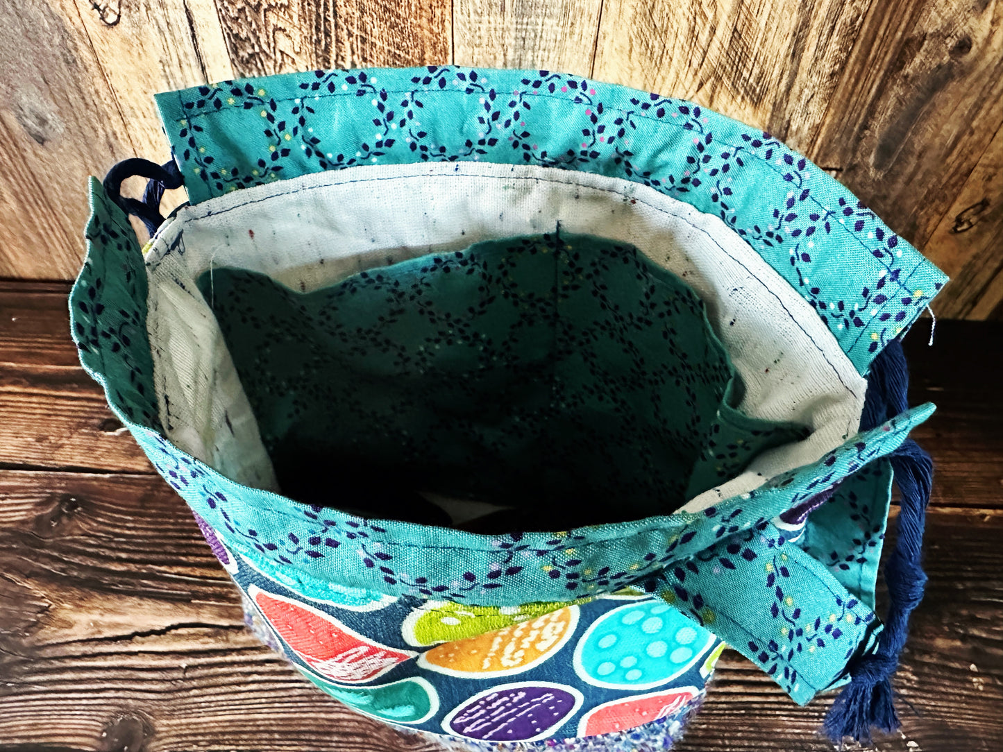 Petri Dishes with Handwoven Wool Small Project Bag