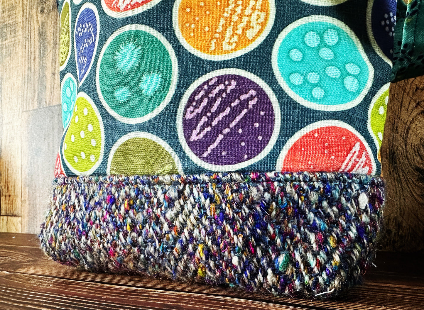 Petri Dishes with Handwoven Wool Small Project Bag