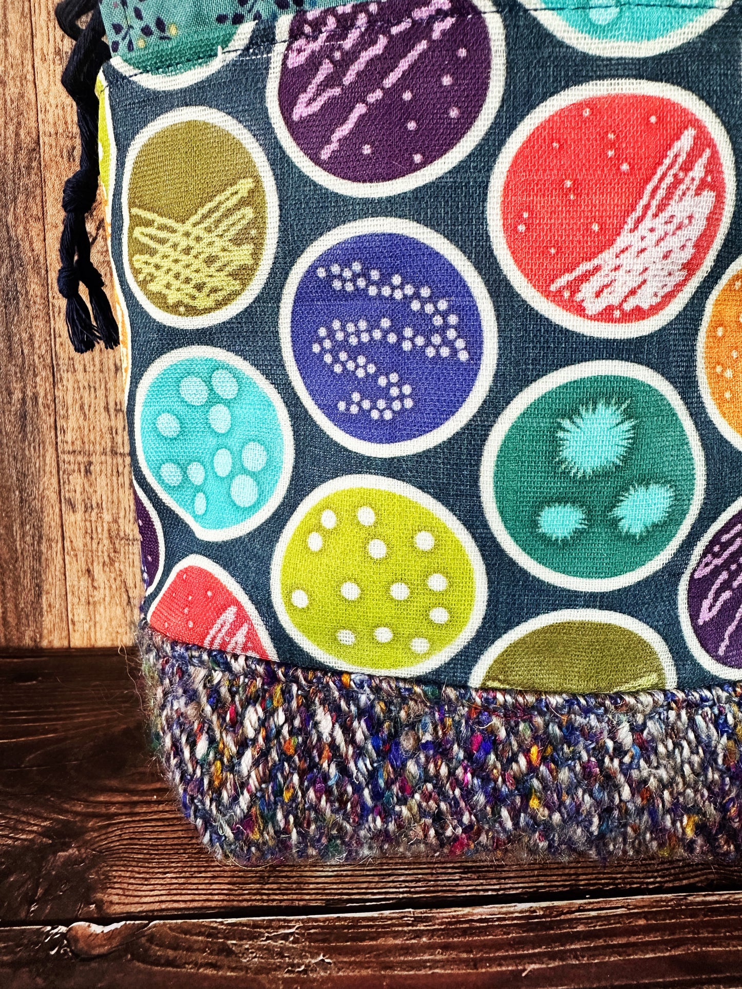 Petri Dishes with Handwoven Wool Small Project Bag