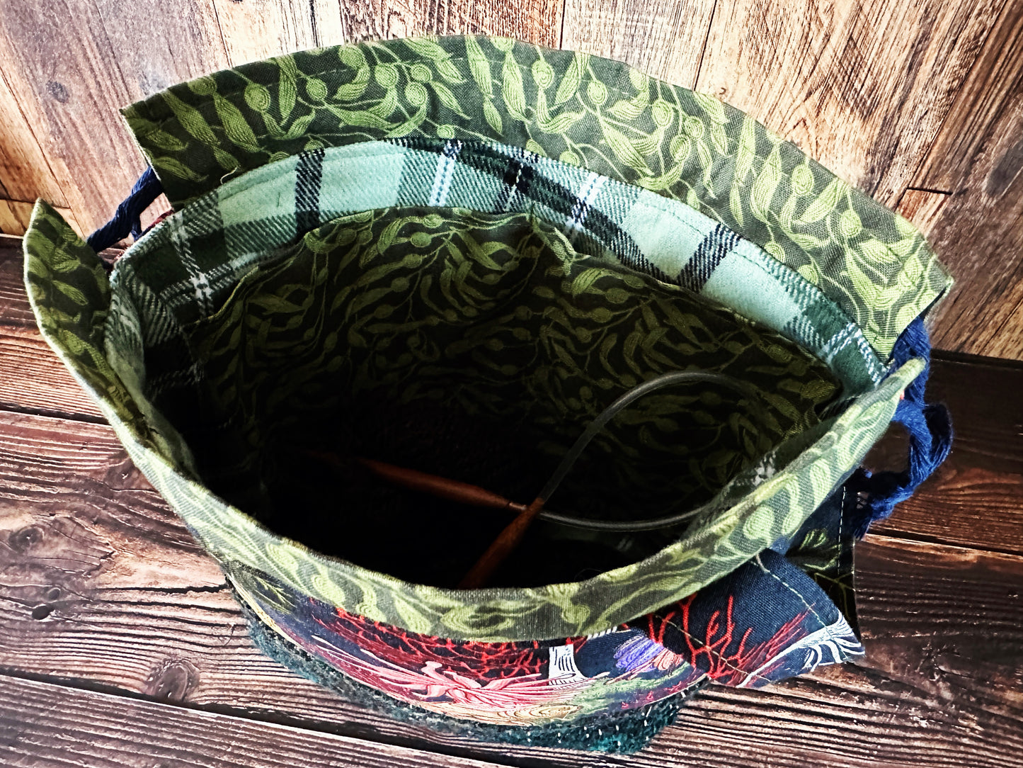 Hermit Crabs and Anemones with Handwoven Wool Small Project Bag