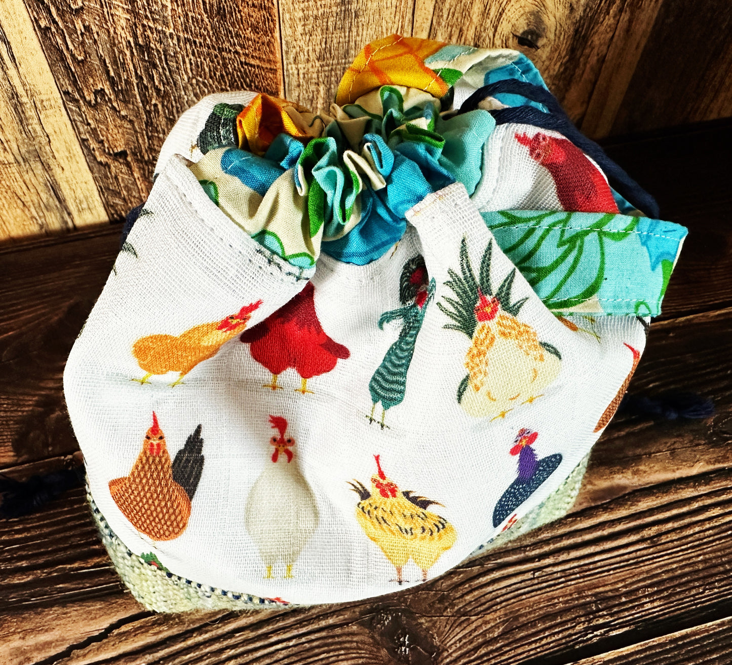 Chicken Breeds with Handwoven Wool Small Project Bag (Copy)