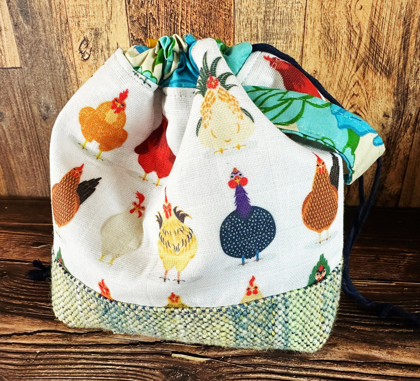 Chicken Breeds with Handwoven Wool Small Project Bag (Copy)