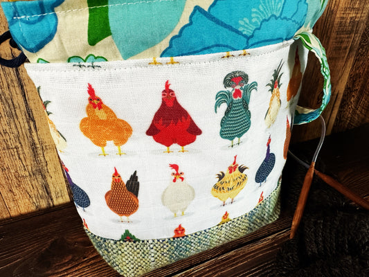 Chicken Breeds with Handwoven Wool Small Project Bag (Copy)