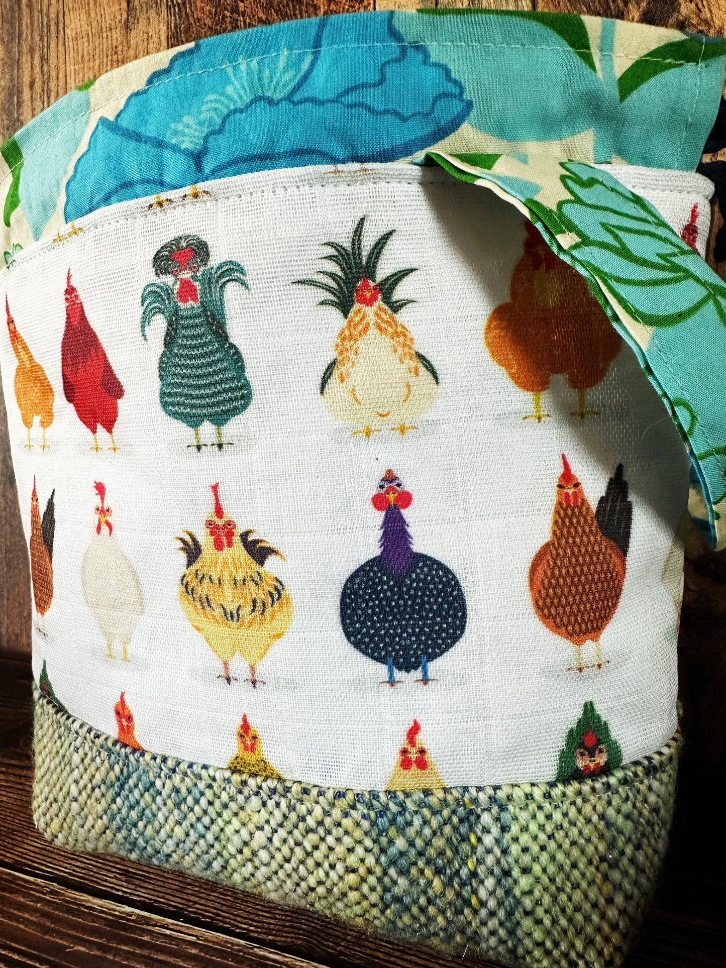 Chicken Breeds with Handwoven Wool Small Project Bag (Copy)