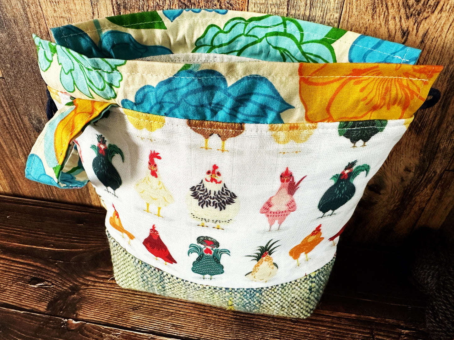 Chicken Breeds with Handwoven Wool Small Project Bag (Copy)