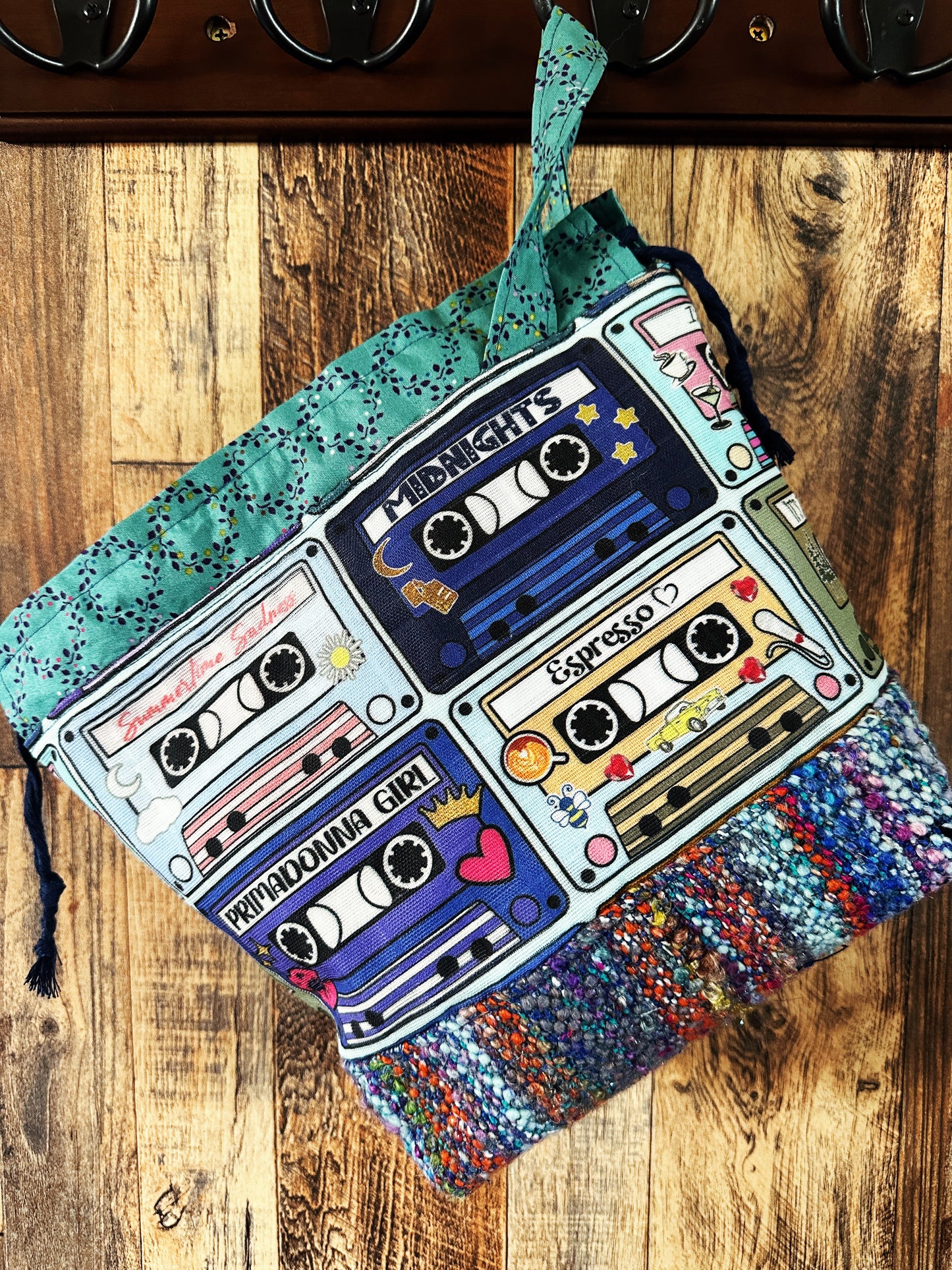 Mixed Tapes with Handwoven Wool Medium Project Bag
