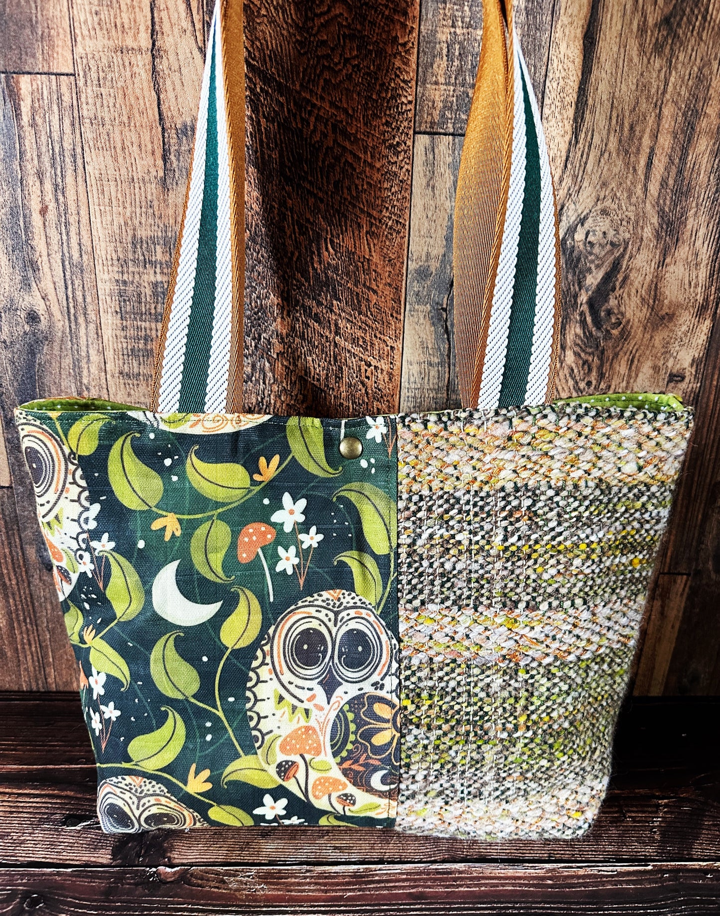 Earthy Owls and Handwoven Wool Med Tote