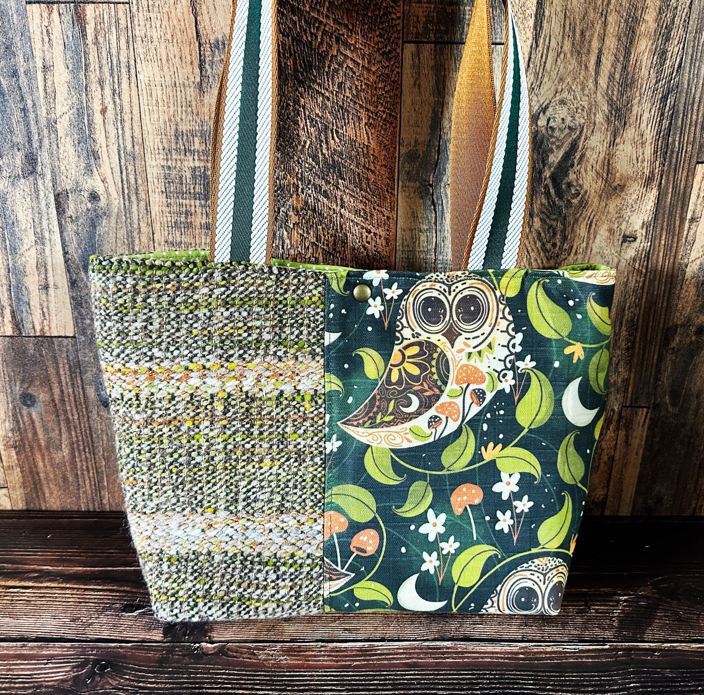 Earthy Owls and Handwoven Wool Med Tote