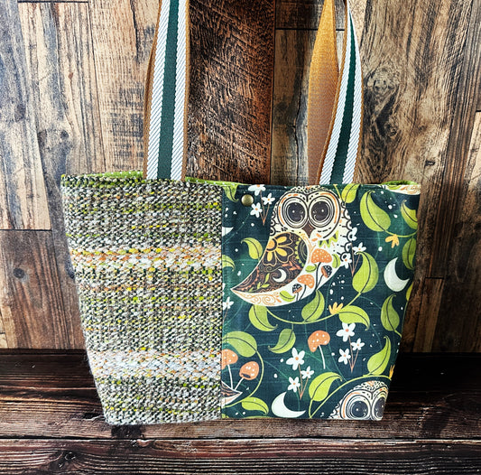 Earthy Owls and Handwoven Wool Med Tote