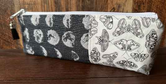 Moth and Moons Long and Lean Zipper Bag
