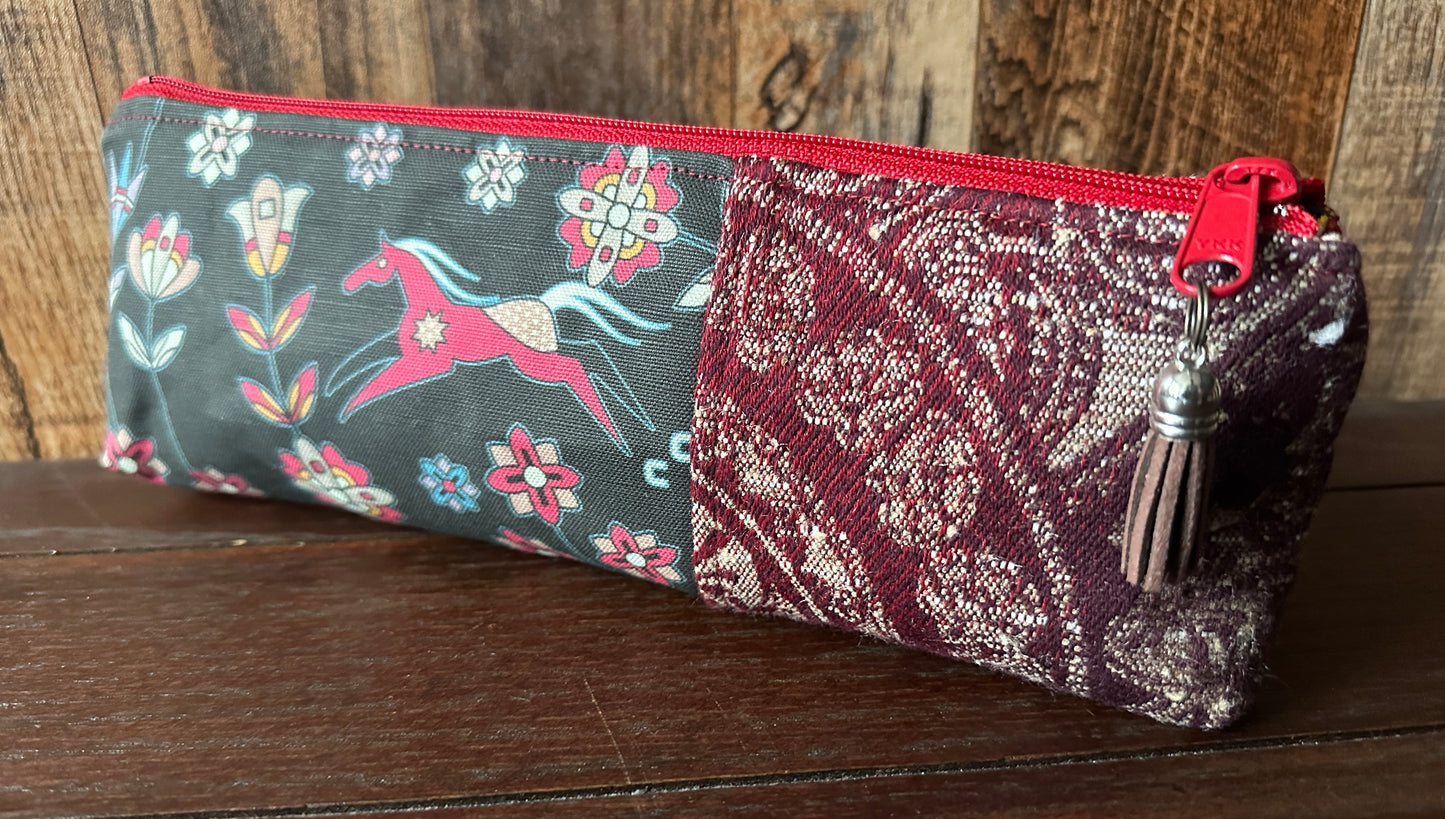 Wild Horses Long and Lean Zipper Bag