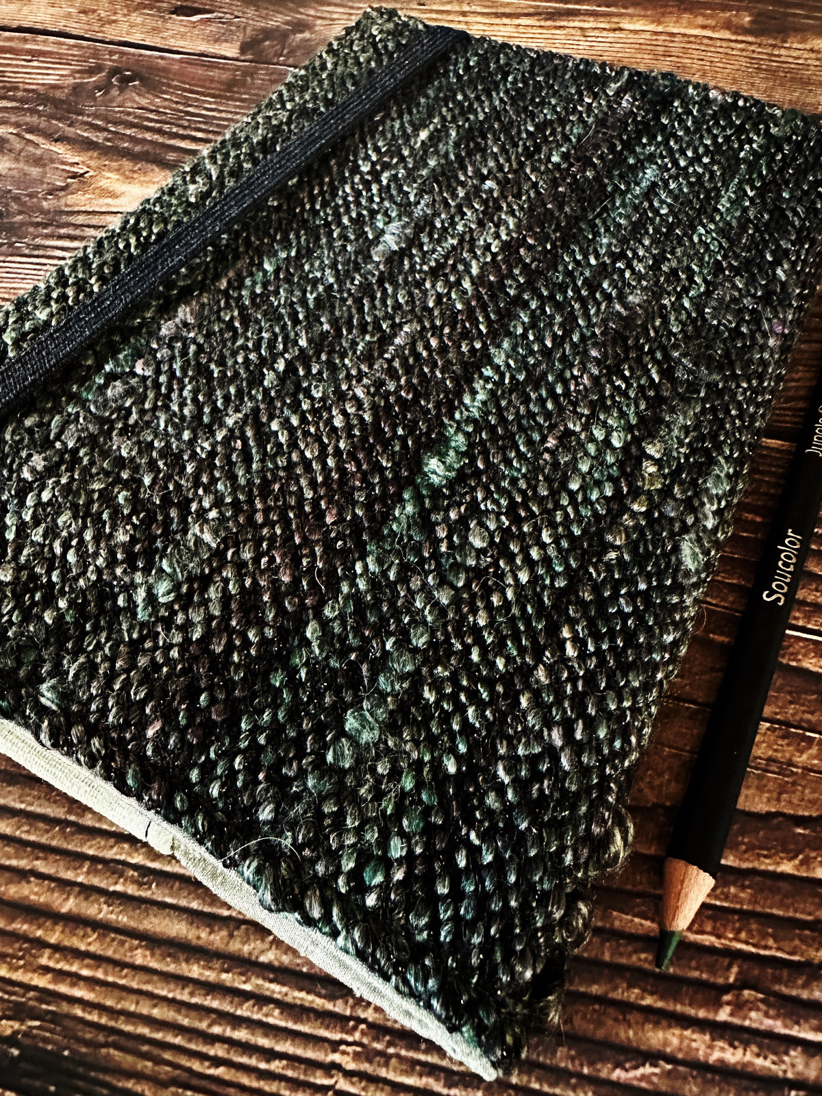 Mid Mod Cats with Handwoven Wool Adjustable A5 Journal Cover