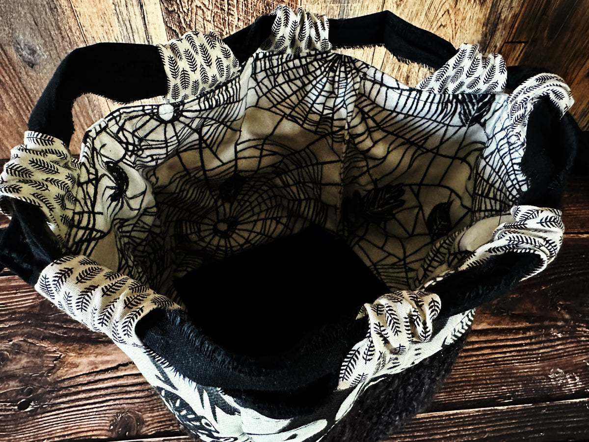 Misfit Monsters with Handwoven Wool Medium Drawstring Dumpling Bag