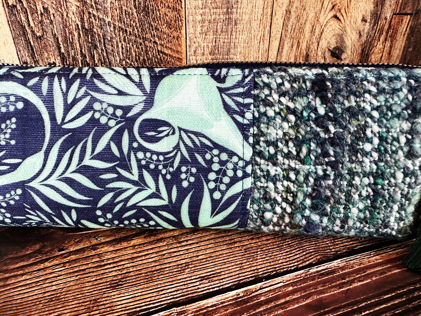 Uterus Garden with Handwoven Wool Long and Lean Zipper Bag