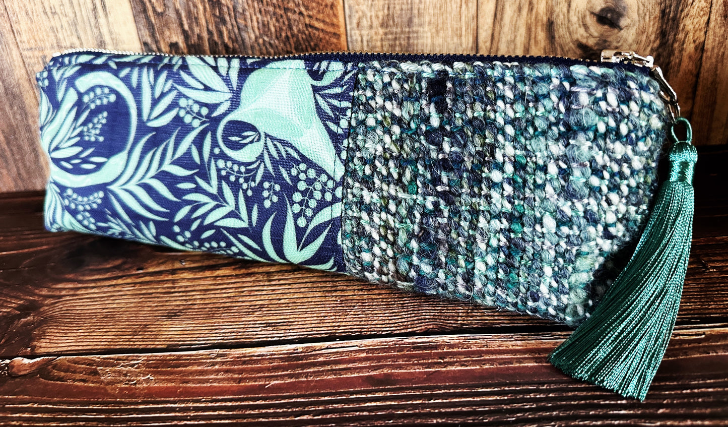 Uterus Garden with Handwoven Wool Long and Lean Zipper Bag