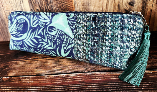 Uterus Garden with Handwoven Wool Long and Lean Zipper Bag