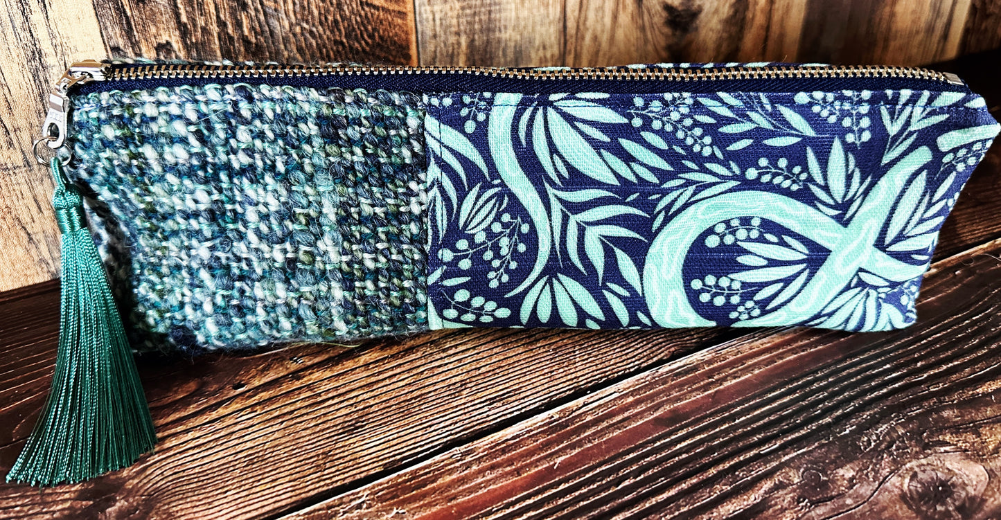 Uterus Garden with Handwoven Wool Long and Lean Zipper Bag