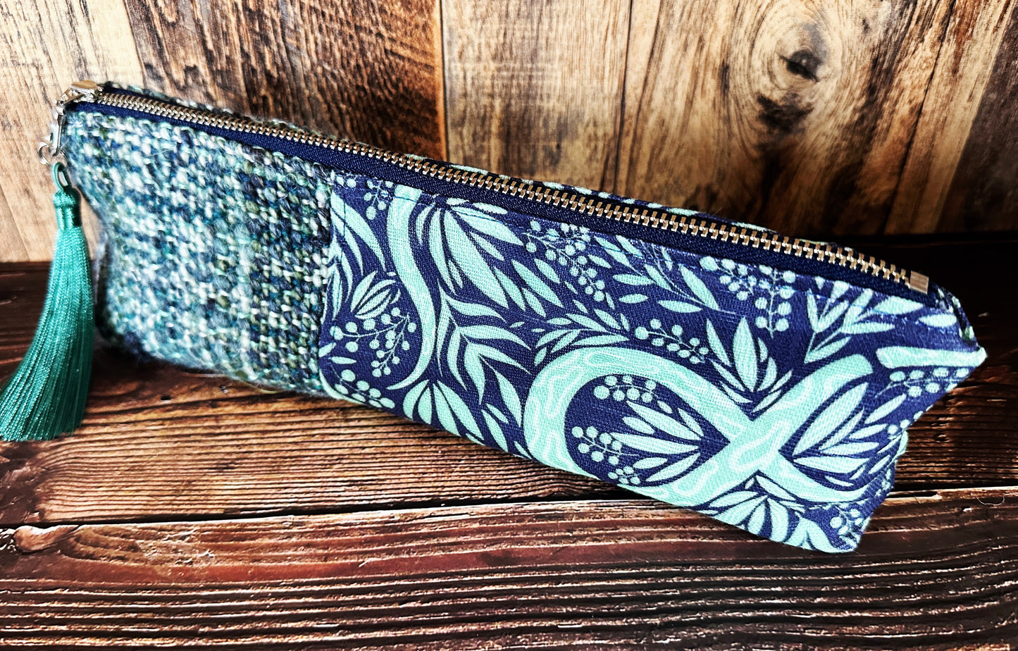 Uterus Garden with Handwoven Wool Long and Lean Zipper Bag