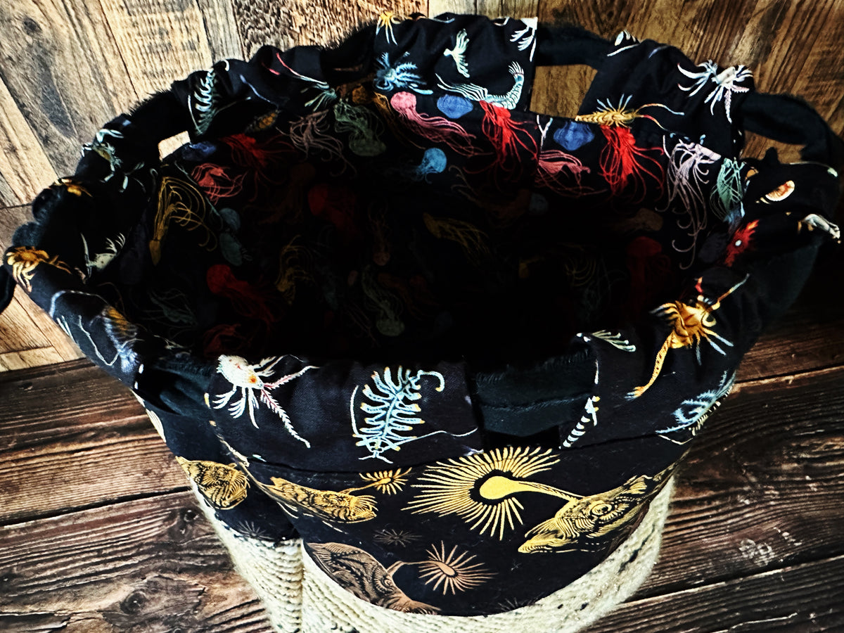 Midnight Zone Anglerfish with Handwoven Wool Large Dumpling Bag