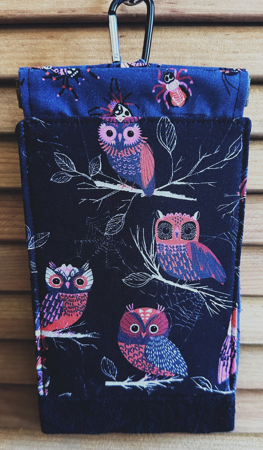 Spooky Owls Phone Pouch with Internal Card Pocket