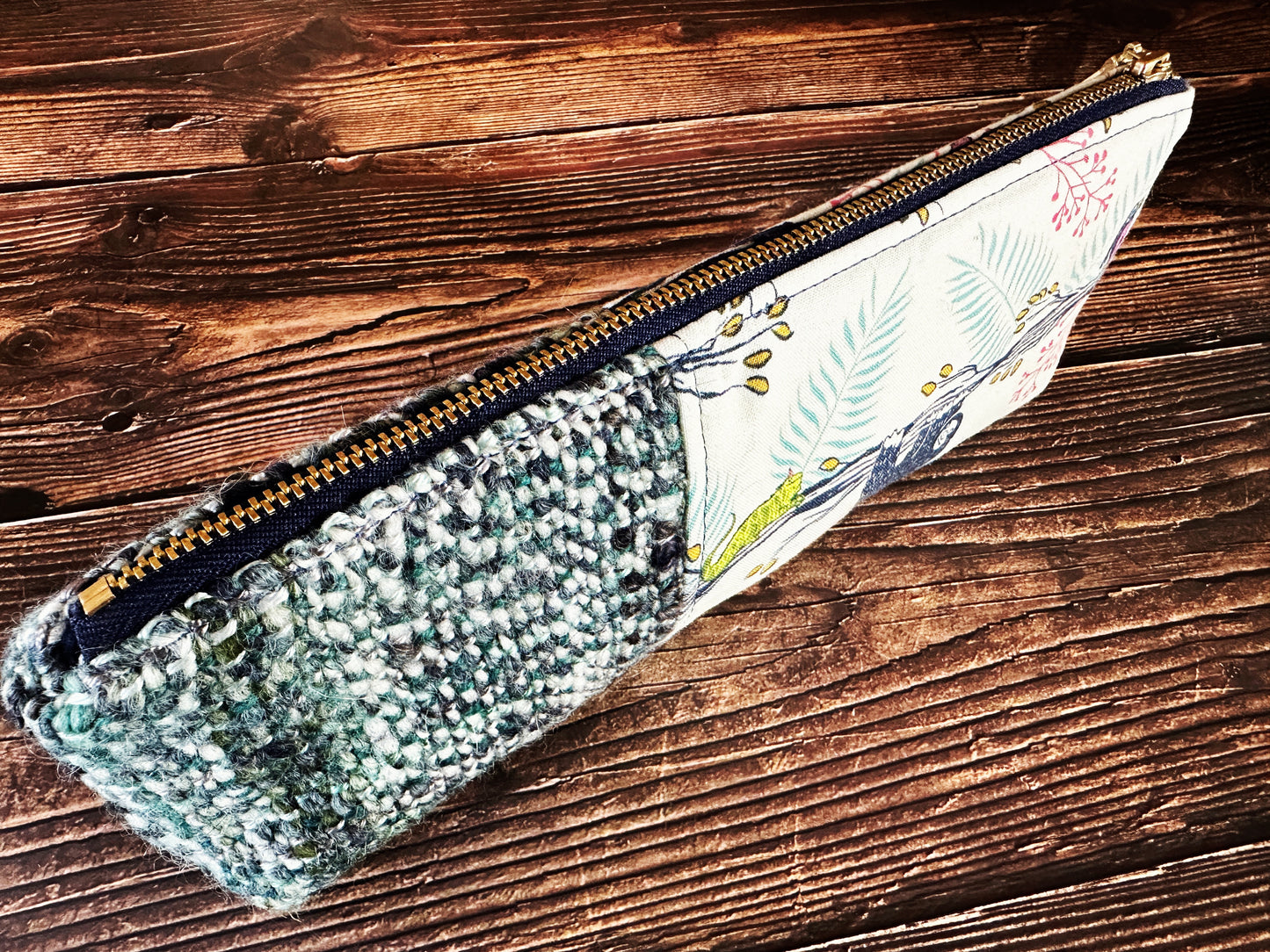 Sleepy Sloths with Handwoven Wool Long and Lean Zipper Bag