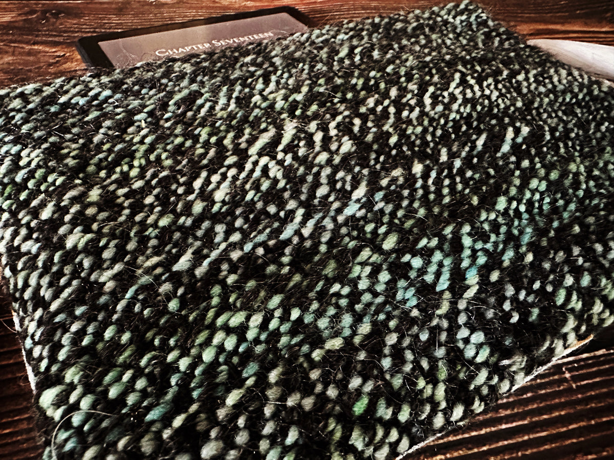 Murder of Crows & Handwoven Wool Double Zipper Clutch, Perfect for E Readers