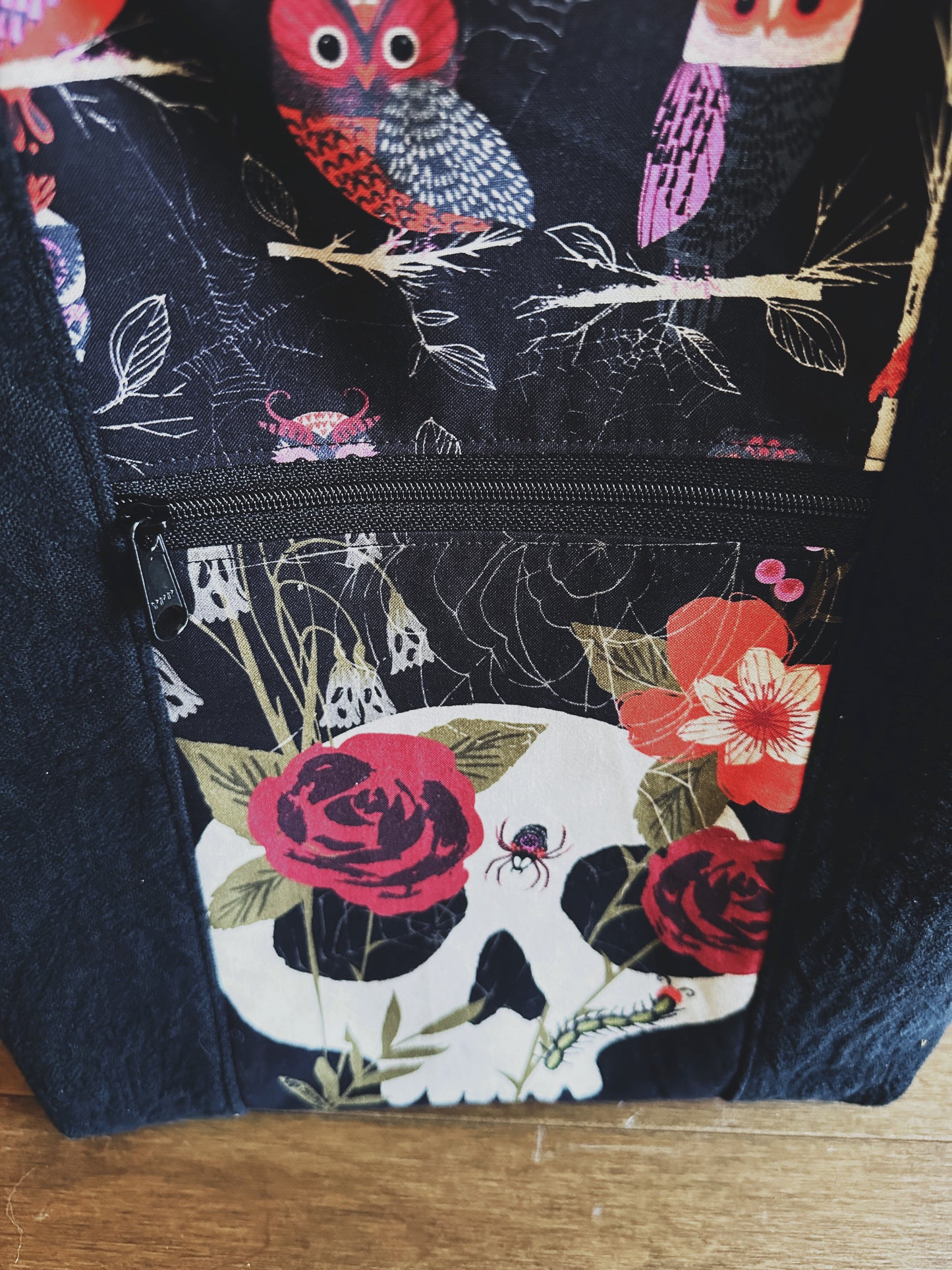 Skull and Wolf Zipper Top Crossbody Tote Bag (Copy) (Copy)