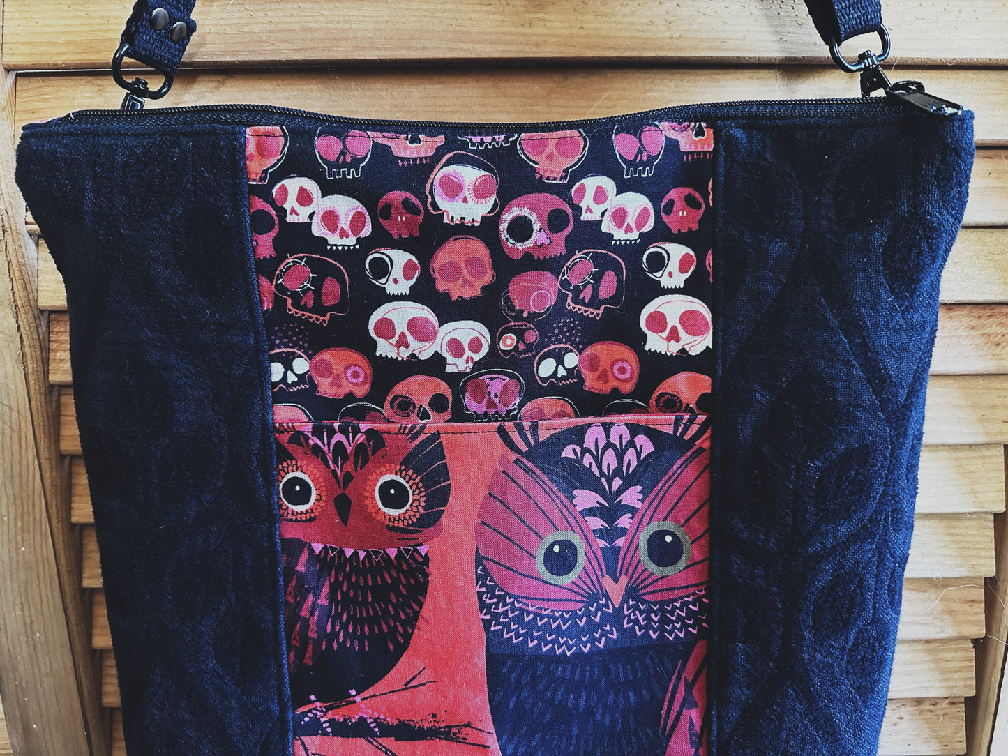 Owls and Crow Zipper Top Crossbody Tote Bag (Copy) (Copy) (Copy)