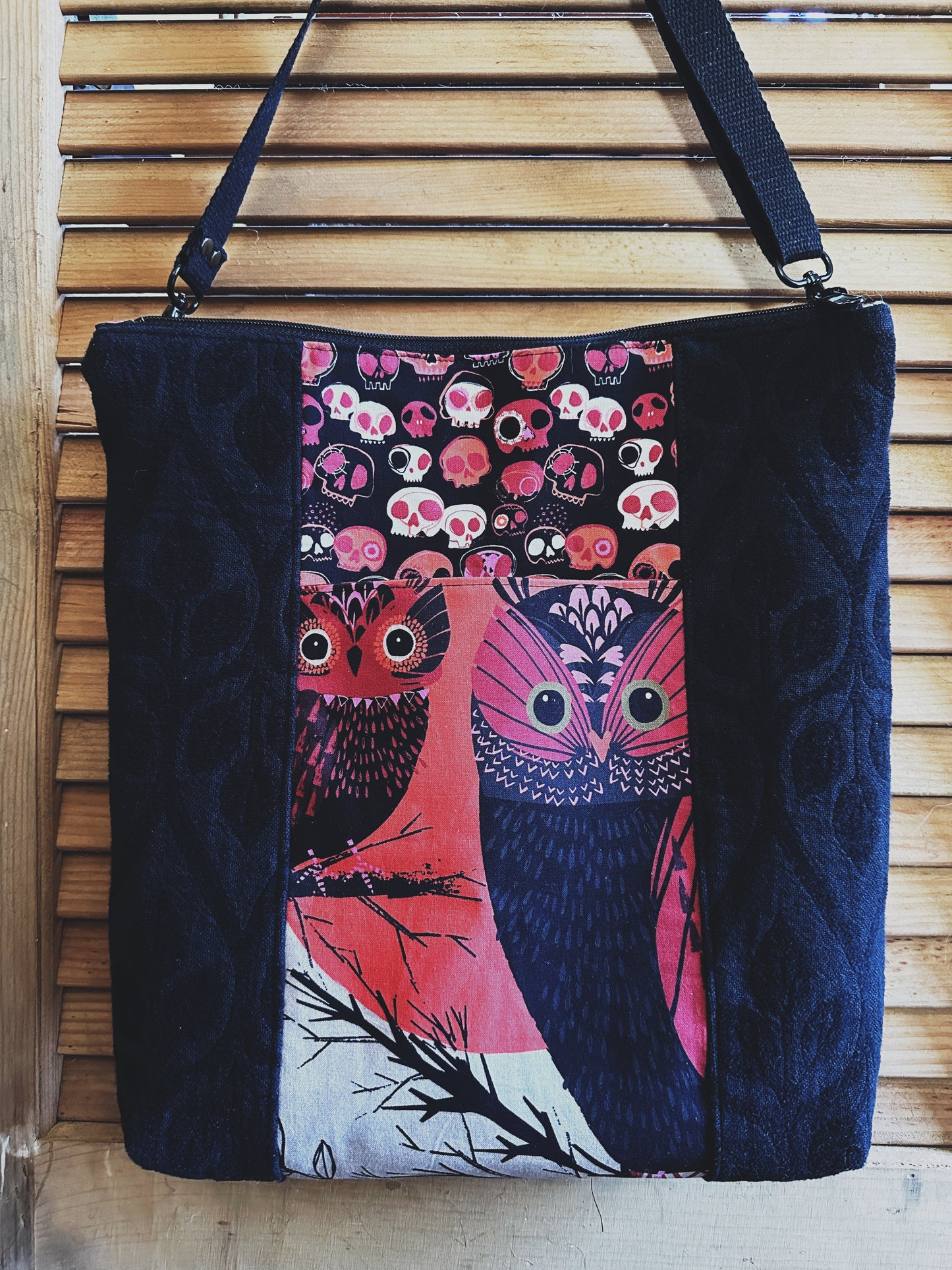 Owls and Crow Zipper Top Crossbody Tote Bag (Copy) (Copy) (Copy)