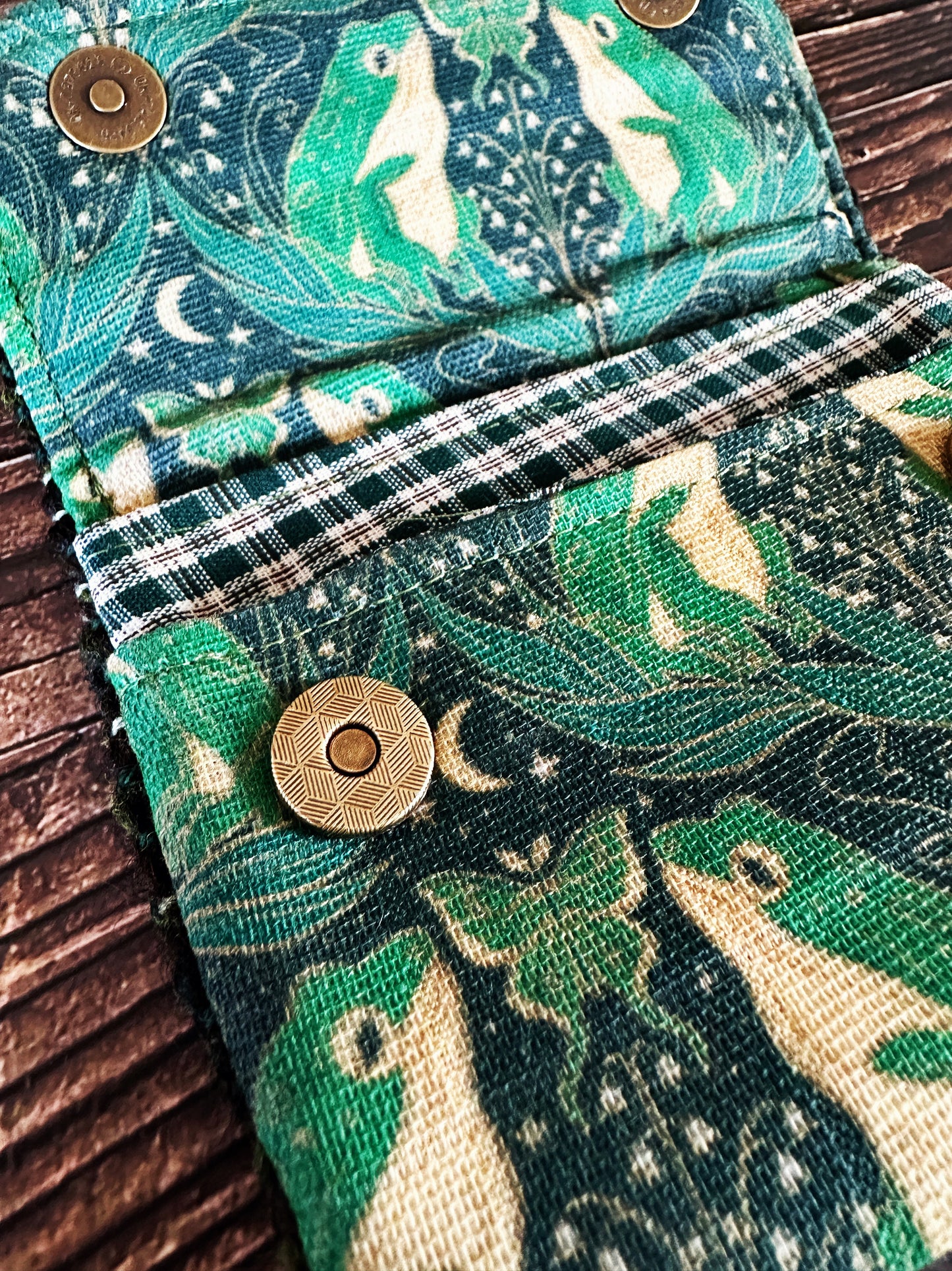 Art Nouveau Frogs & Woven Wool Simple Card Wallet