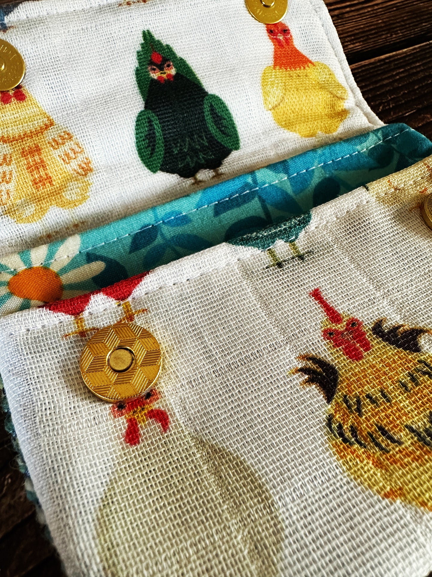 Chicken Breeds & Woven Wool Simple Card Wallet