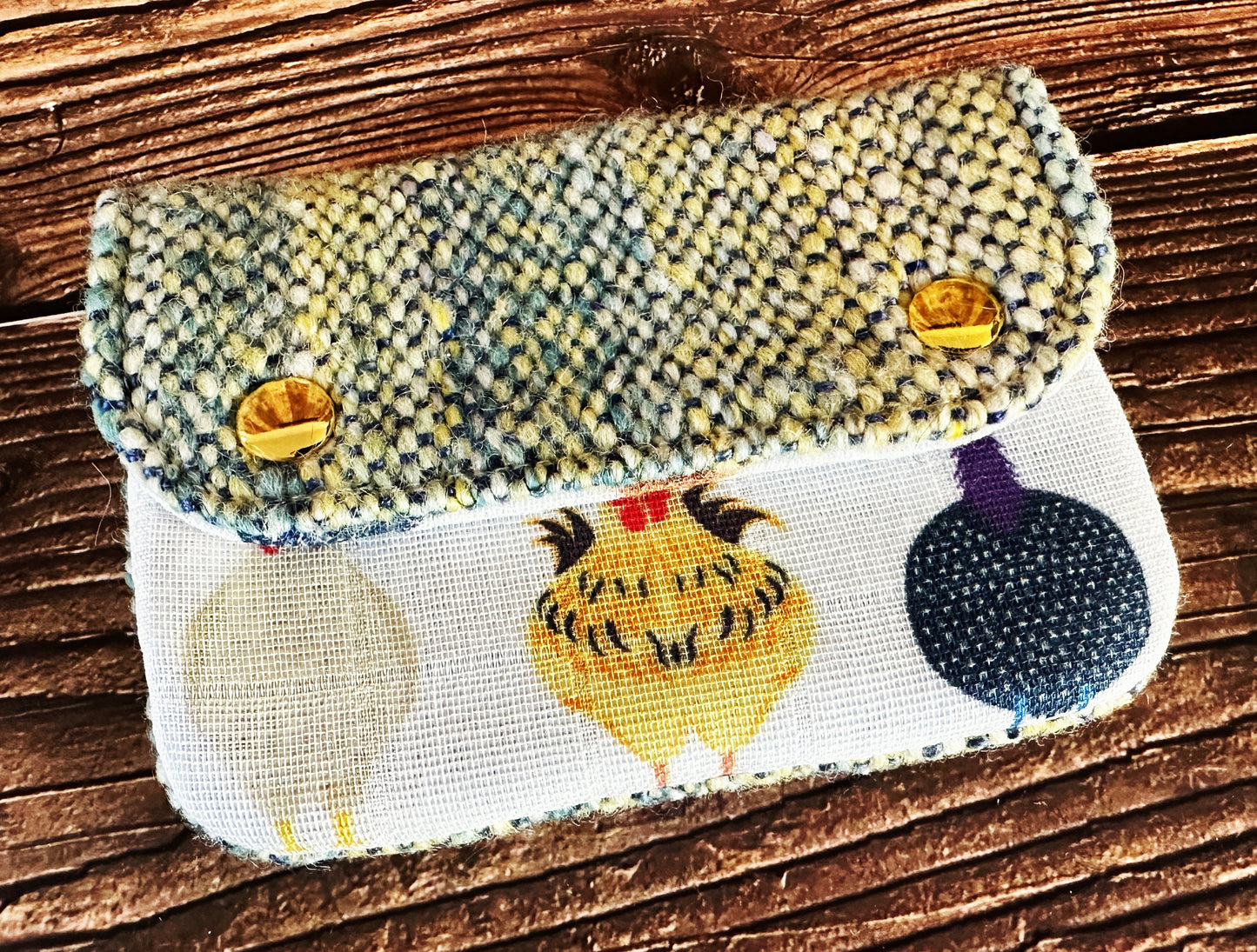 Chicken Breeds & Woven Wool Simple Card Wallet