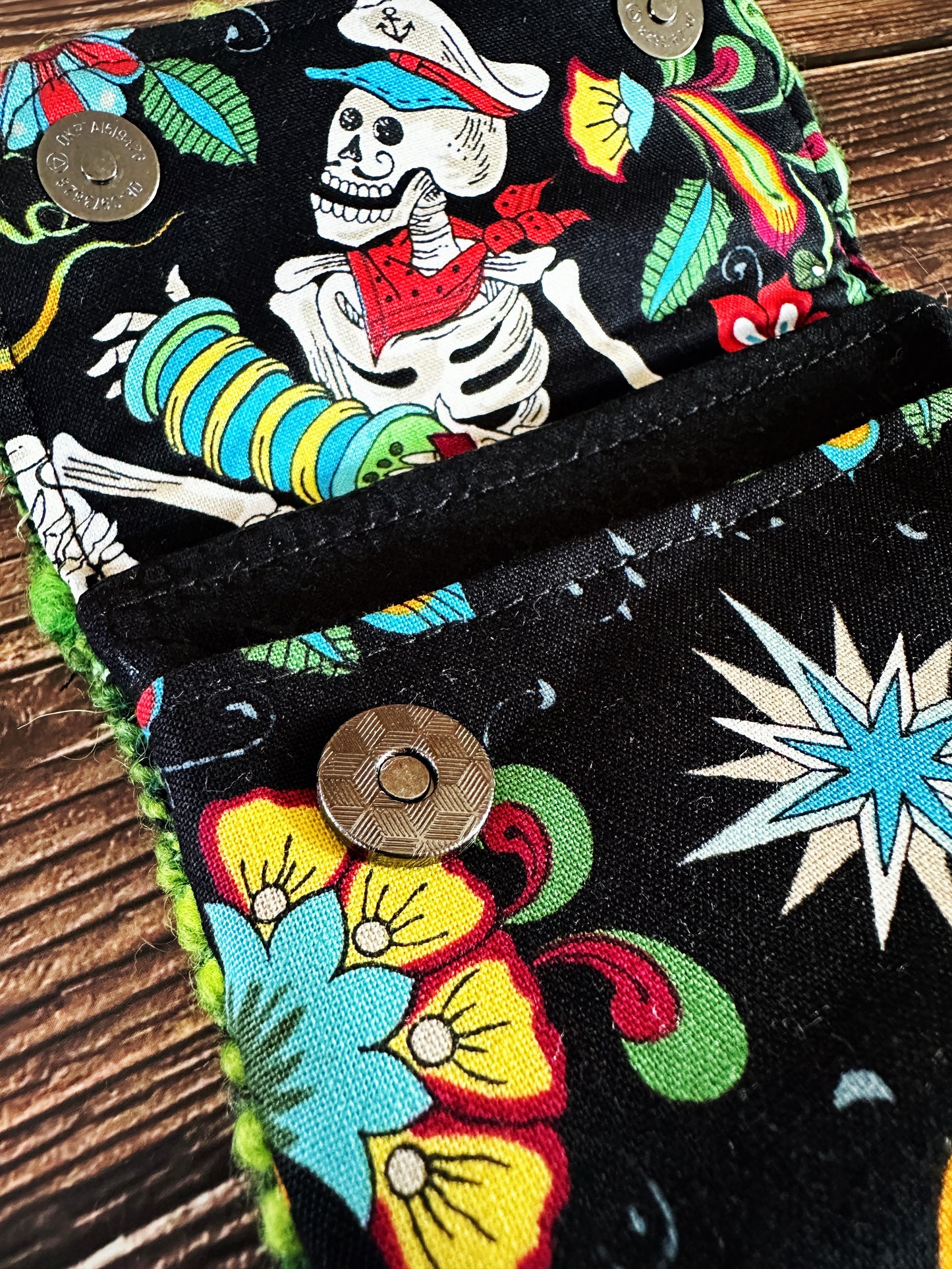 Skeleton Merfolk & Woven Wool Simple Card Wallet